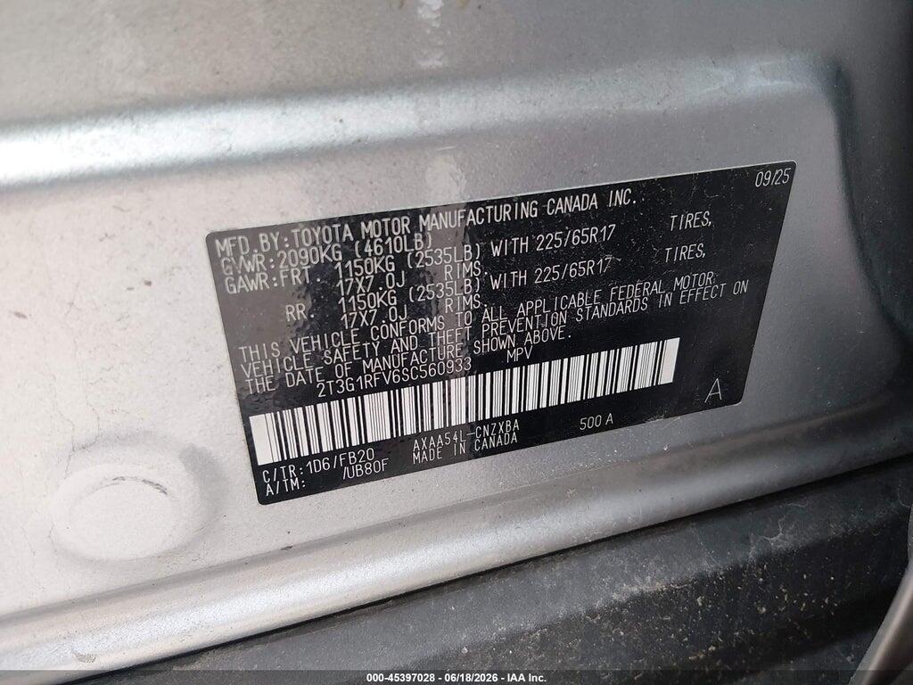 2T3G1RFV6SC560933 2025 TOYOTA RAV4 photo no. 9