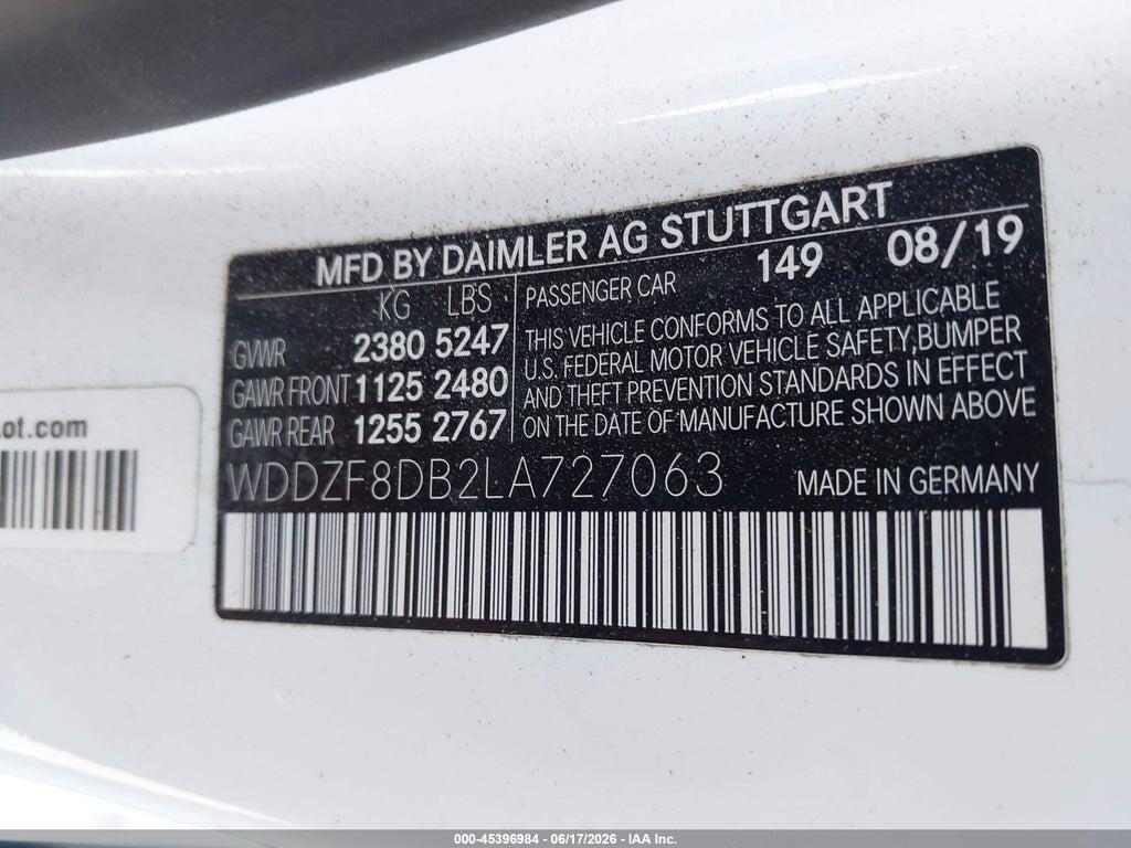 WDDZF8DB2LA727063 2020 MERCEDES-BENZ E 350 photo no. 9