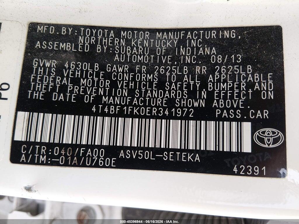 4T4BF1FK0ER341972 2014 TOYOTA CAMRY photo no. 9