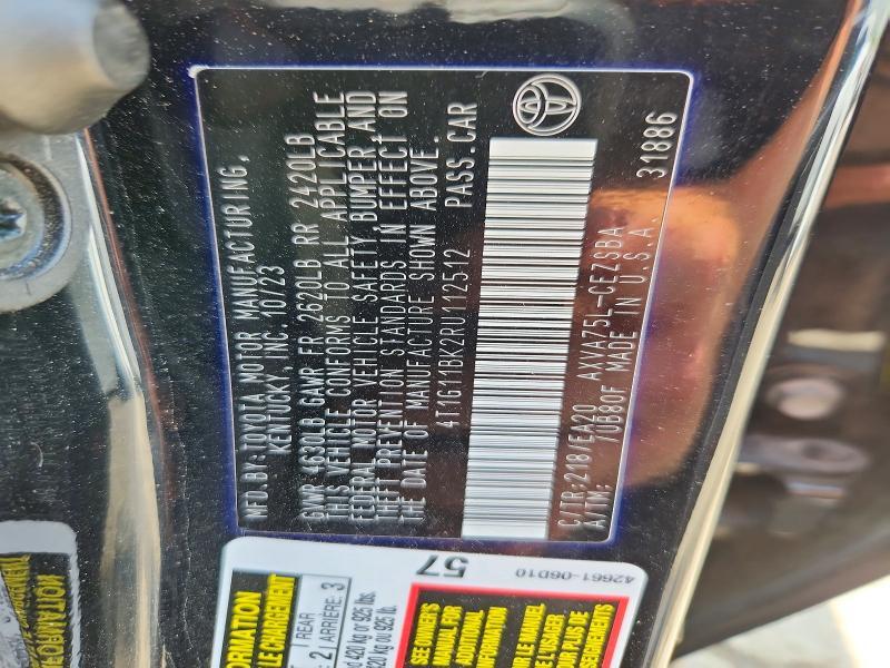 4T1G11BK2RU112512 2024 TOYOTA CAMRY photo no. 12