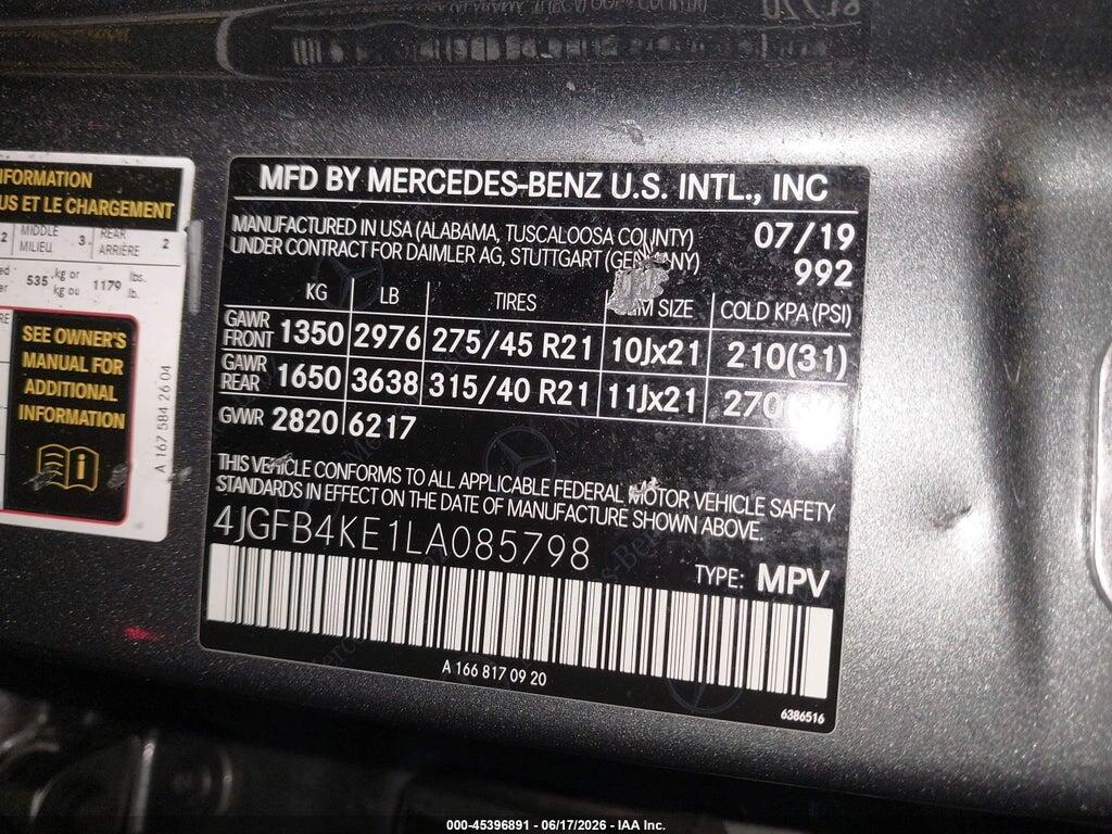 4JGFB4KE1LA085798 2020 MERCEDES-BENZ GLE 350 photo no. 9