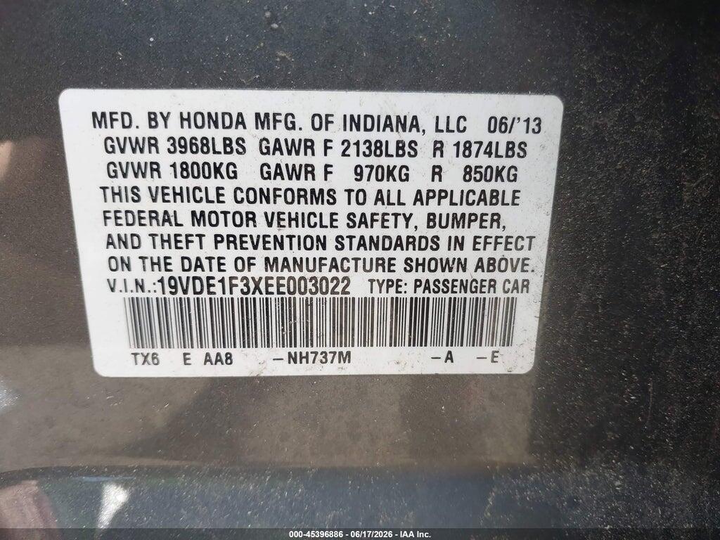 19VDE1F3XEE003022 2014 ACURA ILX photo no. 9