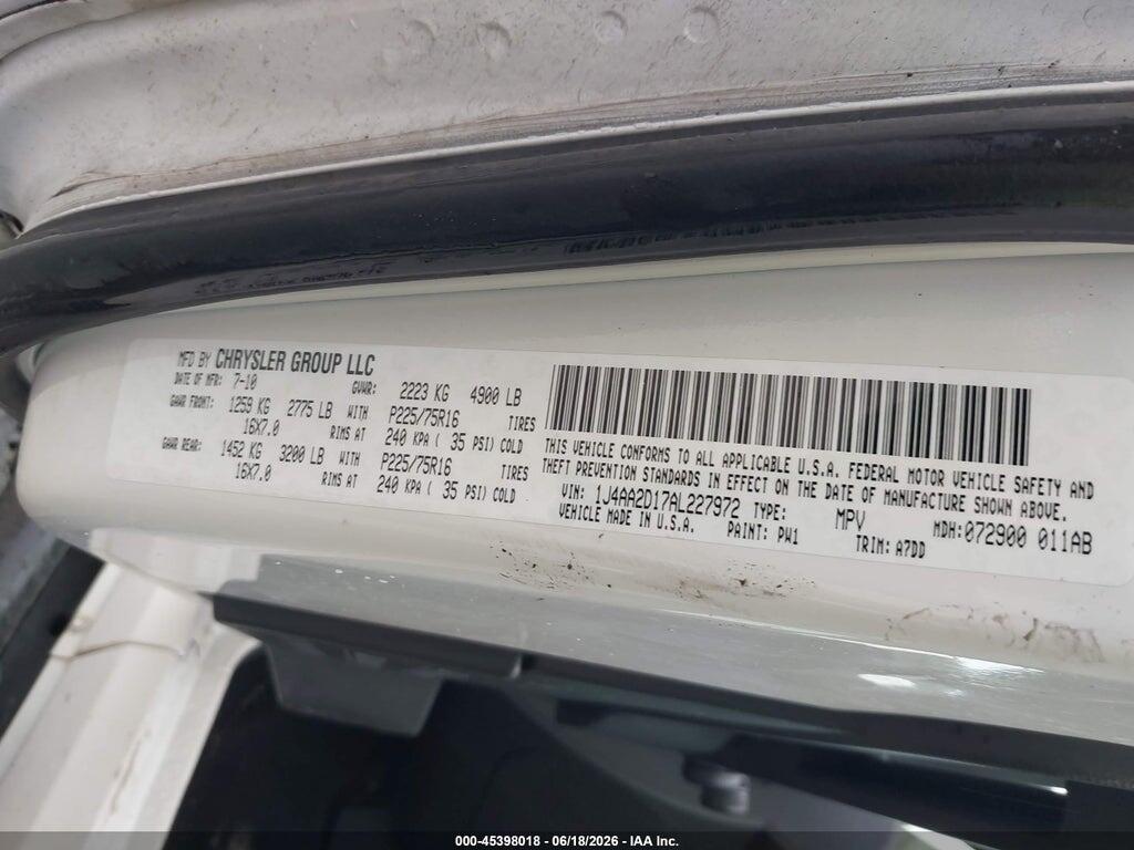 1J4AA2D17AL227972 2010 JEEP WRANGLER photo no. 9