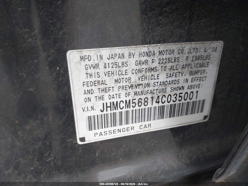 JHMCM56814C035001 2004 HONDA ACCORD photo no. 9