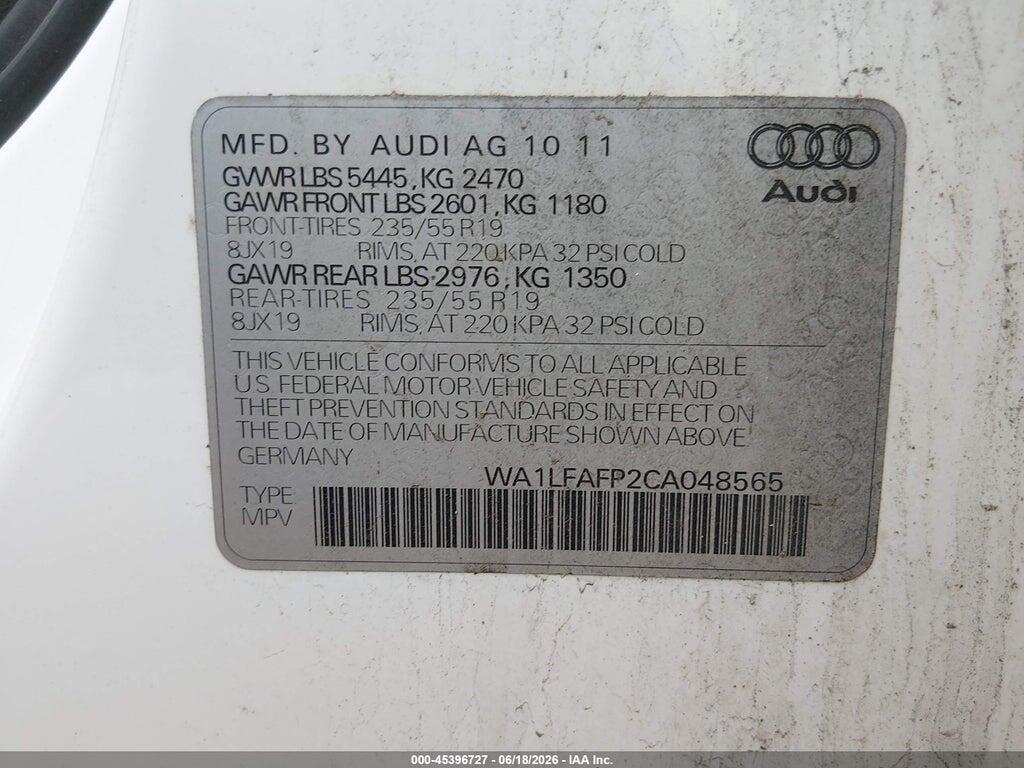 WA1LFAFP2CA048565 2012 AUDI Q5 photo no. 9