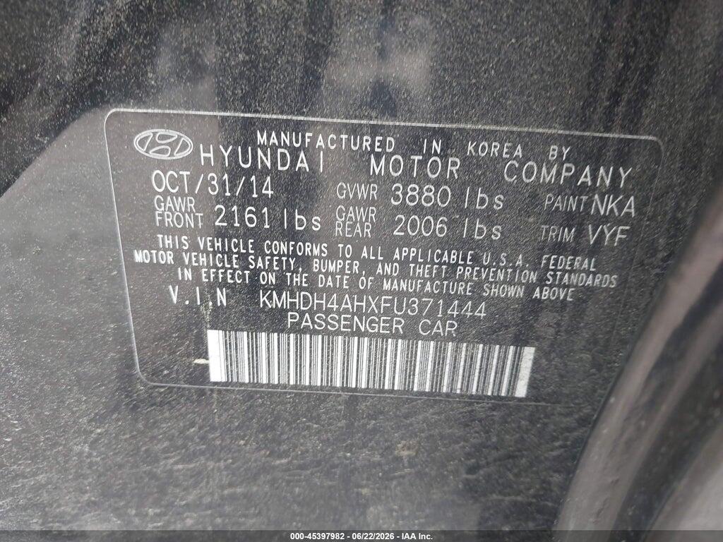 KMHDH4AHXFU371444 2015 HYUNDAI ELANTRA photo no. 9