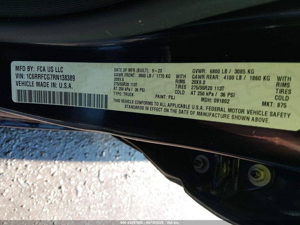 1C6RRFCG7RN138389 2024 RAM 1500 photo no. 9