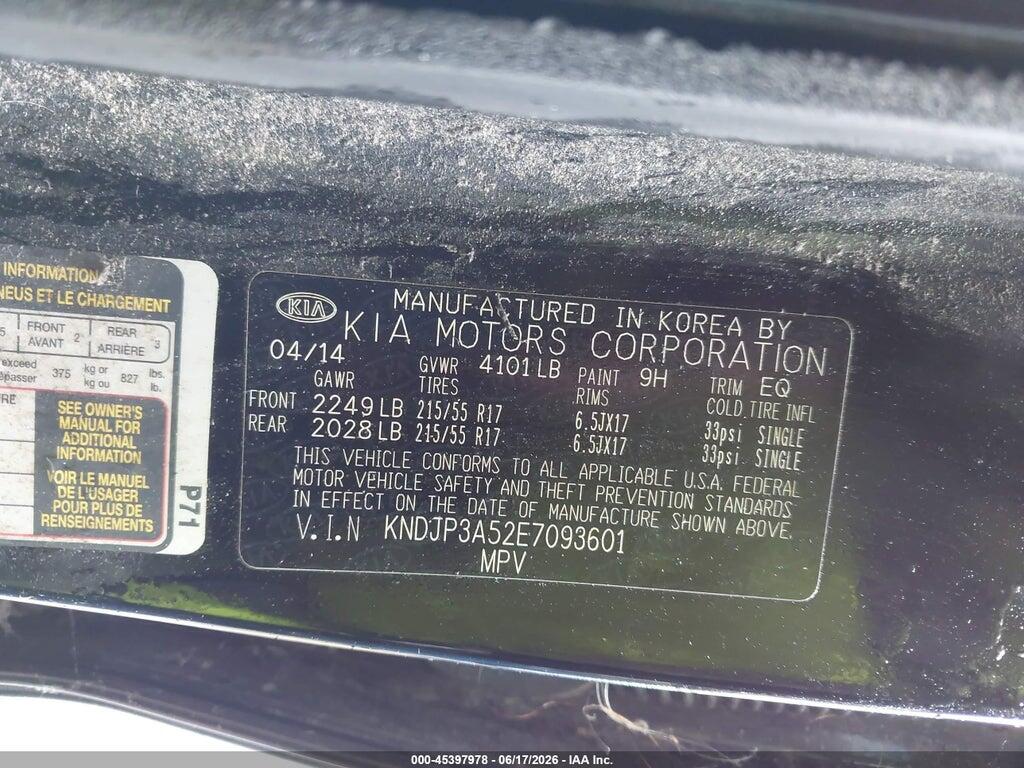 KNDJP3A52E7093601 2014 KIA SOUL photo no. 9