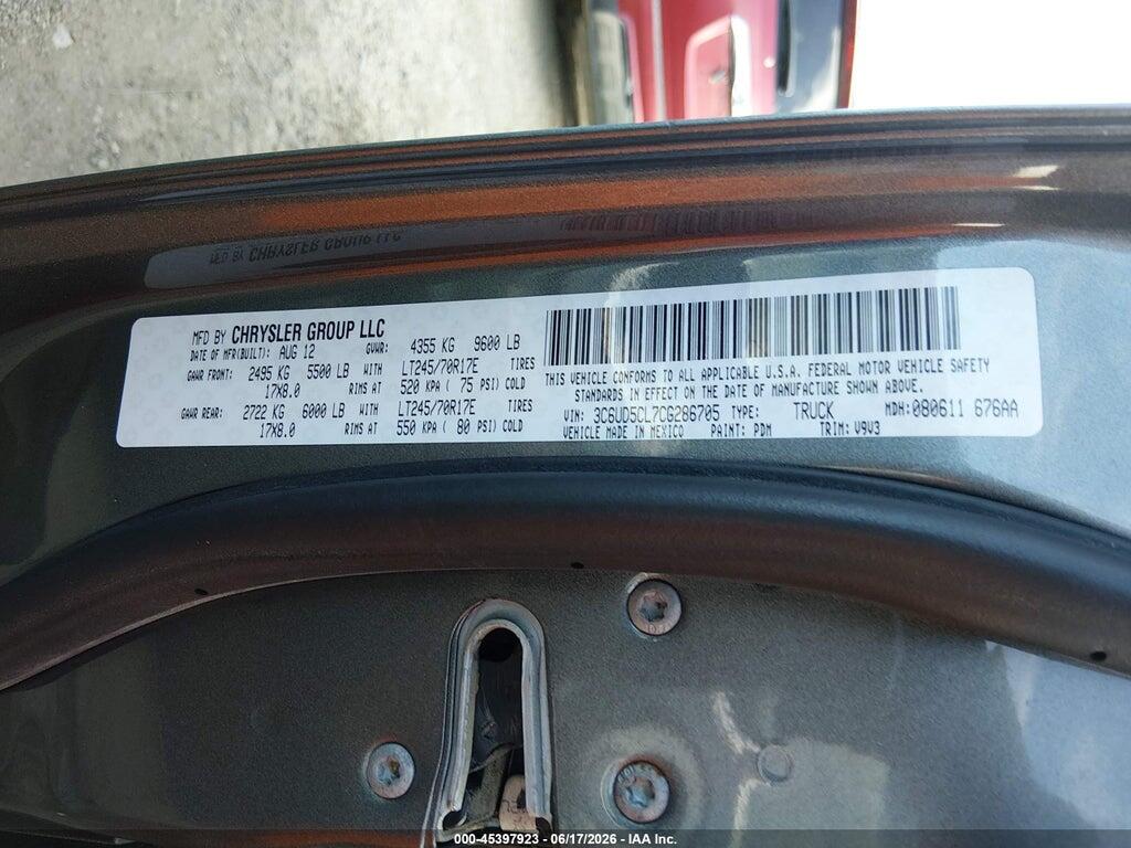 3C6UD5CL7CG286705 2012 RAM 2500 photo no. 9