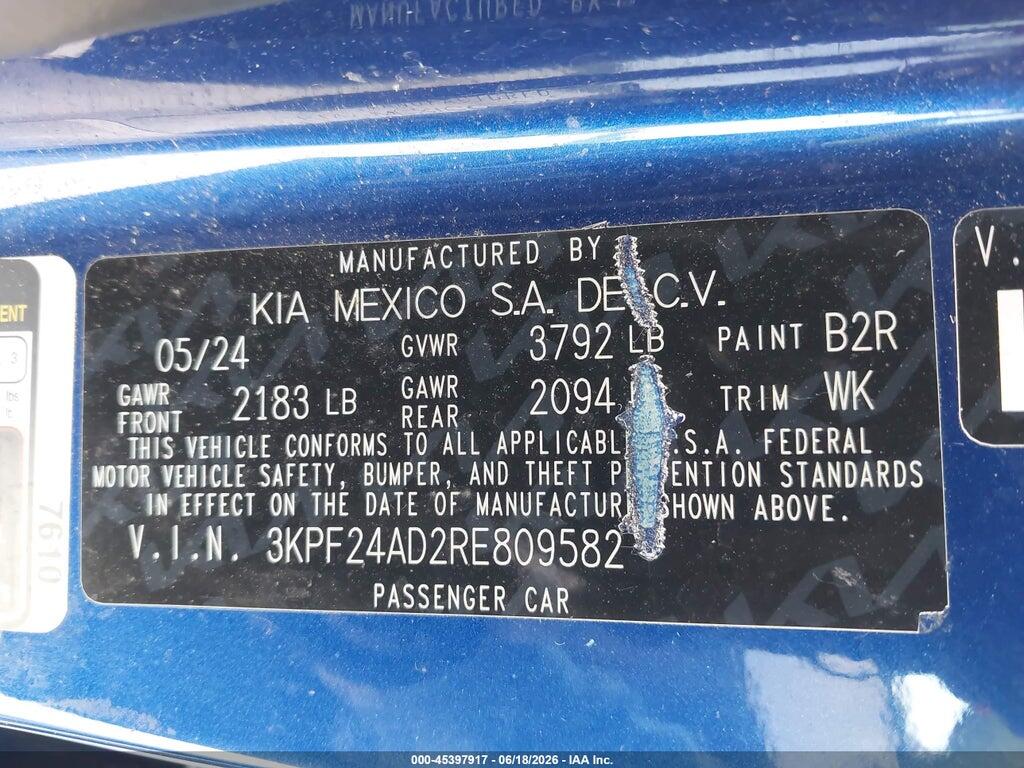 3KPF24AD2RE809582 2024 KIA FORTE photo no. 9