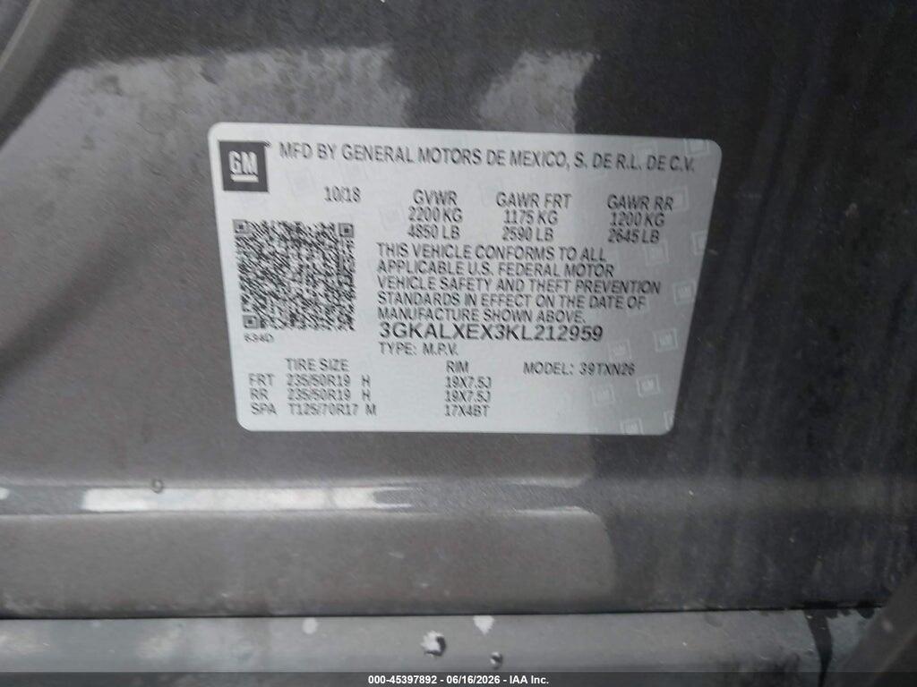 3GKALXEX3KL212959 2019 GMC TERRAIN photo no. 9