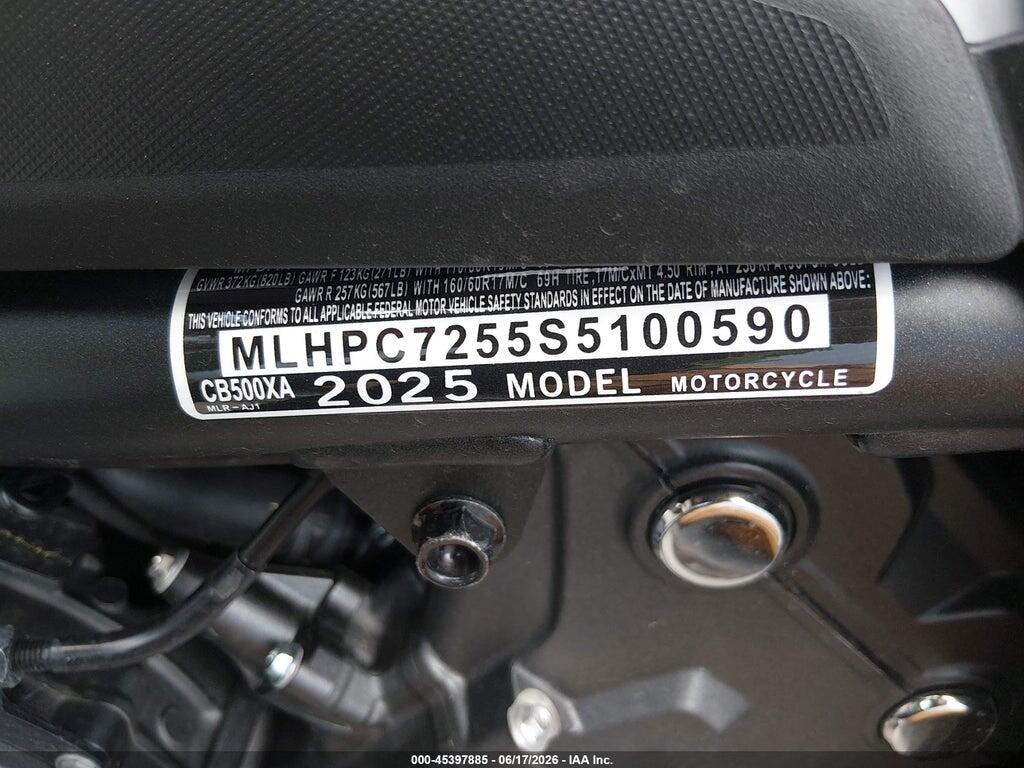 MLHPC7255S5100590 2025 HONDA CB500 photo no. 10