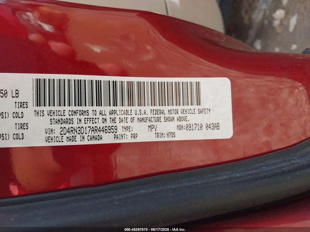 2D4RN3D17AR446959 2010 DODGE GRAND CARAVAN photo no. 9
