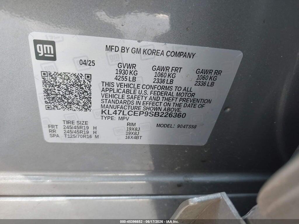 KL47LCEP9SB226360 2025 BUICK ENVISTA photo no. 9