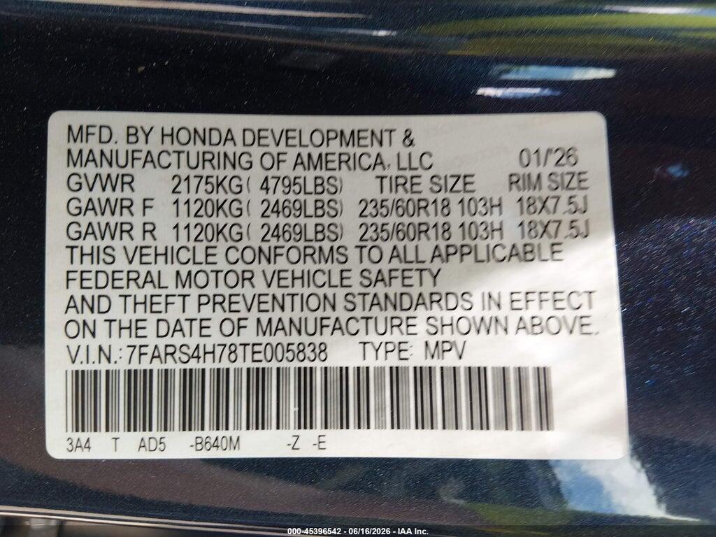 7FARS4H78TE005838 2026 HONDA CR-V photo no. 9