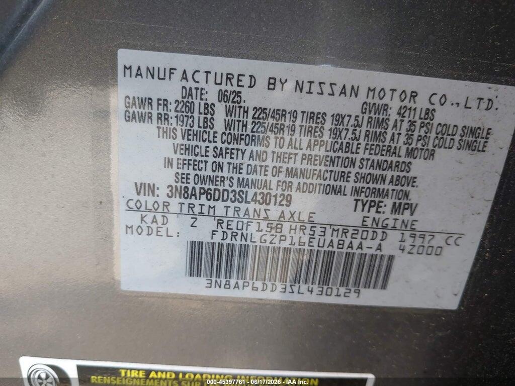 3N8AP6DD3SL430129 2025 NISSAN KICKS photo no. 9