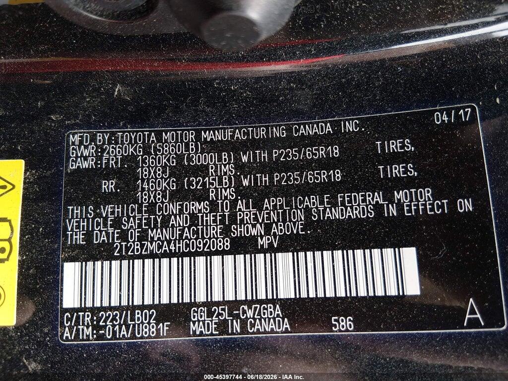 2T2BZMCA4HC092088 2017 LEXUS RX 350 photo no. 9