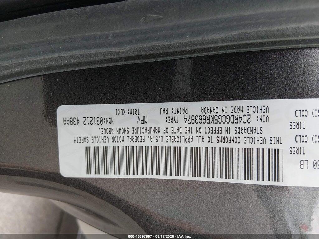 2C4RDGCG5KR663974 2019 DODGE GRAND CARAVAN photo no. 9