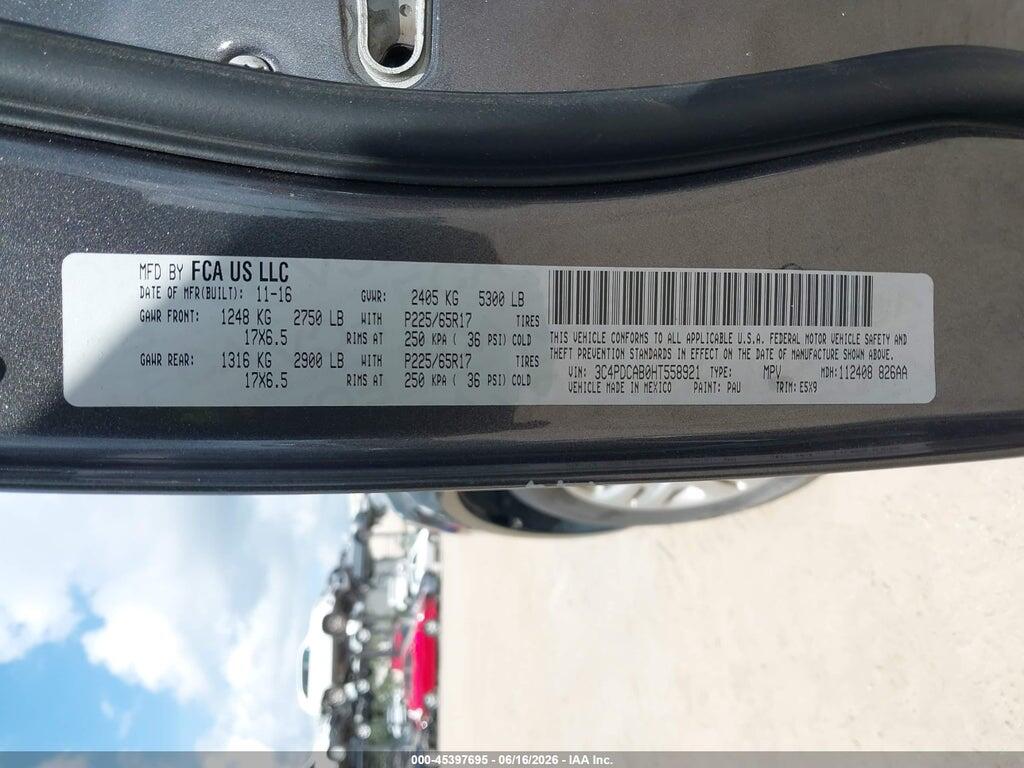 3C4PDCAB0HT558921 2017 DODGE JOURNEY photo no. 9