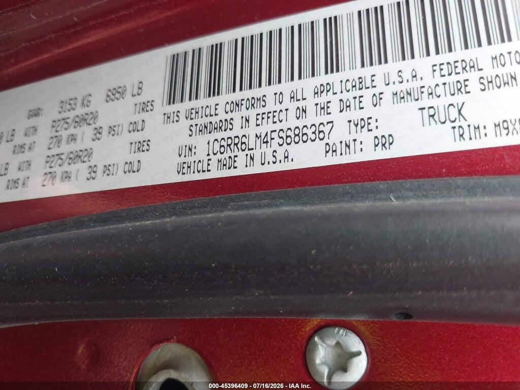 1C6RR6LM4FS686367 2015 RAM 1500 photo no. 9