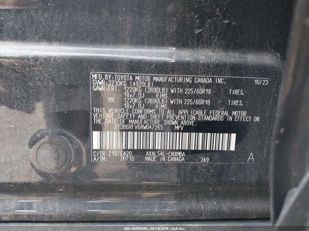 2T3B6RFV6RW047265 2024 TOYOTA RAV4 HYBRID photo no. 9