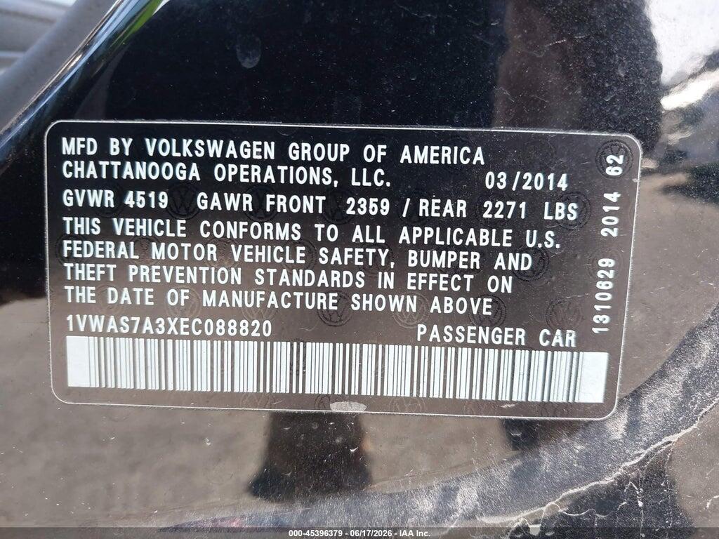 1VWAS7A3XEC088820 2014 VOLKSWAGEN PASSAT photo no. 8