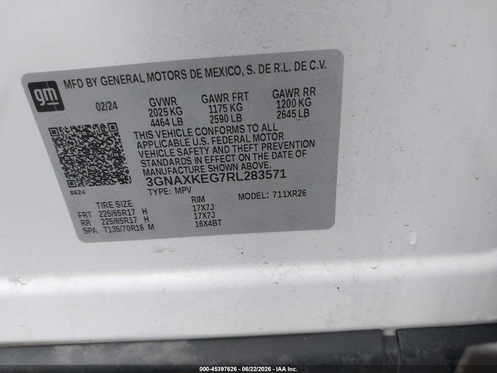 3GNAXKEG7RL283571 2024 CHEVROLET EQUINOX photo no. 9