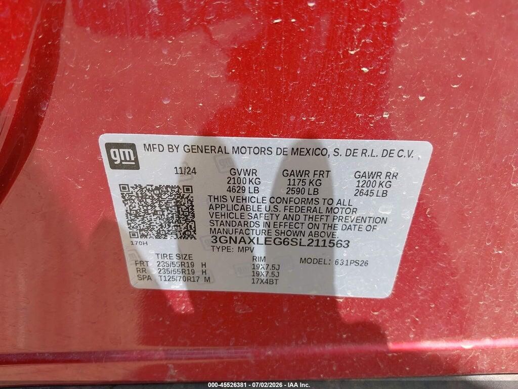 3GNAXLEG6SL211563 2025 CHEVROLET EQUINOX photo no. 9