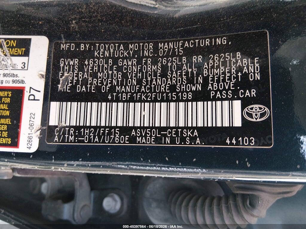 4T1BF1FK2FU115198 2015 TOYOTA CAMRY photo no. 9