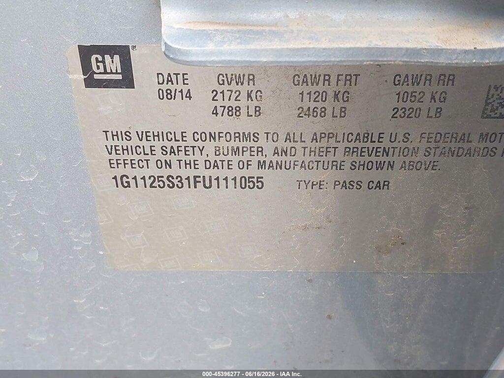 1G1125S31FU111055 2015 CHEVROLET IMPALA photo no. 9