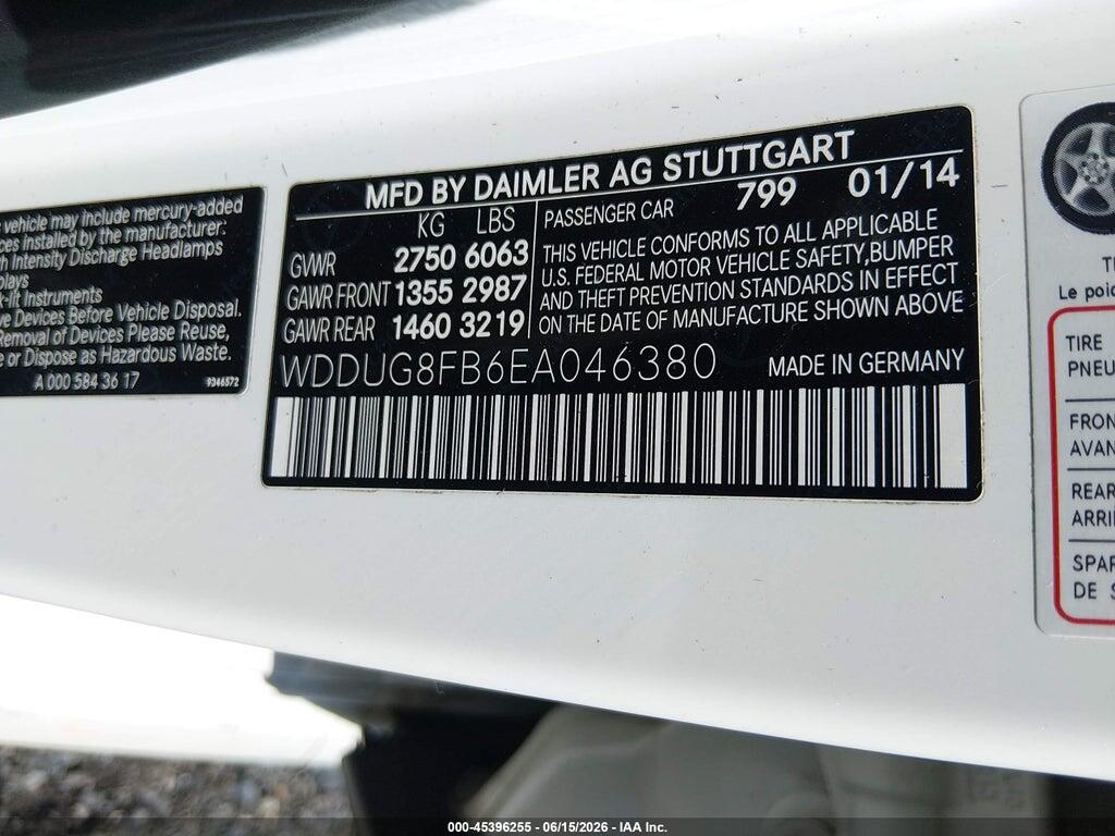 WDDUG8FB6EA046380 2014 MERCEDES-BENZ S 550 photo no. 9