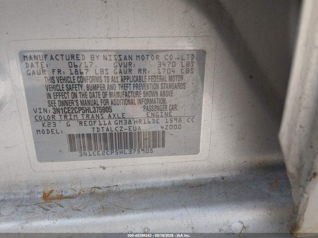 3N1CE2CP5HL375905 2017 NISSAN VERSA NOTE photo no. 9