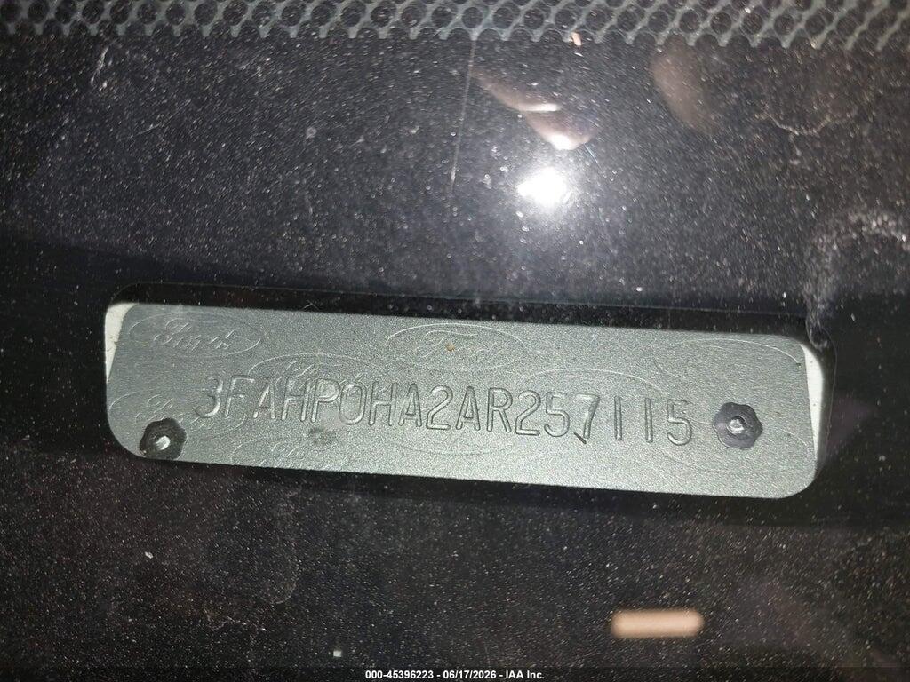 3FAHP0HA2AR257115 2010 FORD FUSION photo no. 9