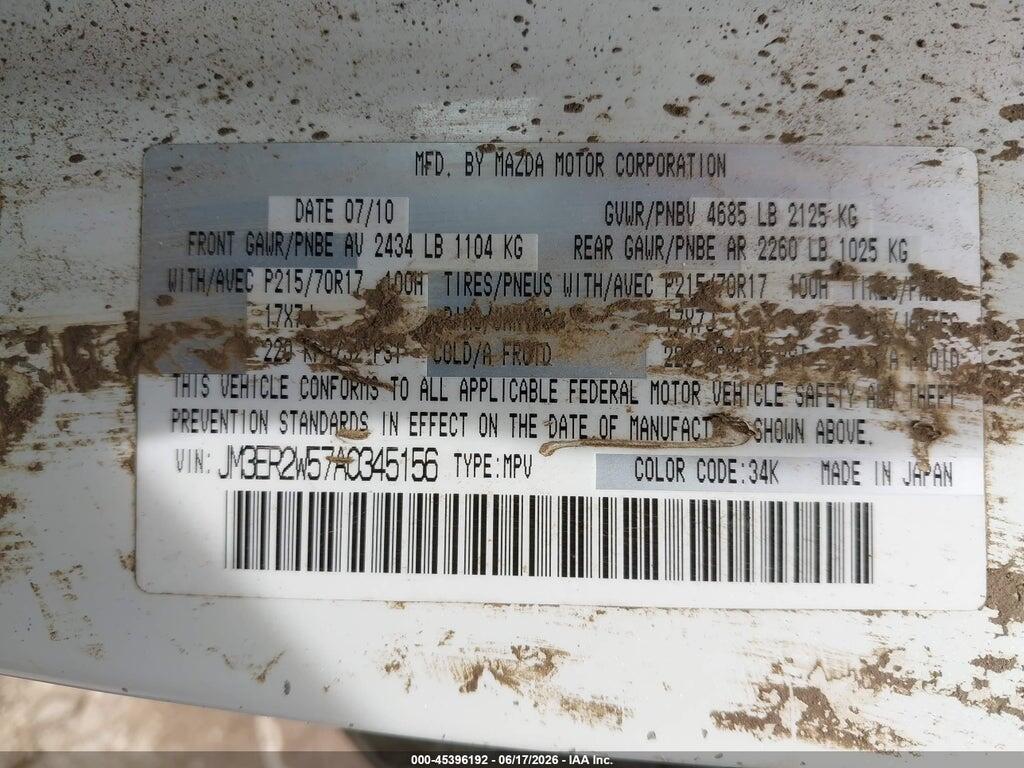 JM3ER2W57A0345156 2010 MAZDA CX-7 photo no. 9