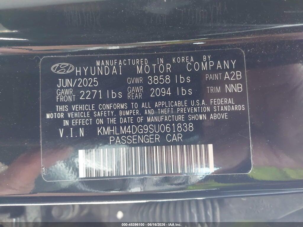 KMHLM4DG9SU061838 2025 HYUNDAI ELANTRA photo no. 9