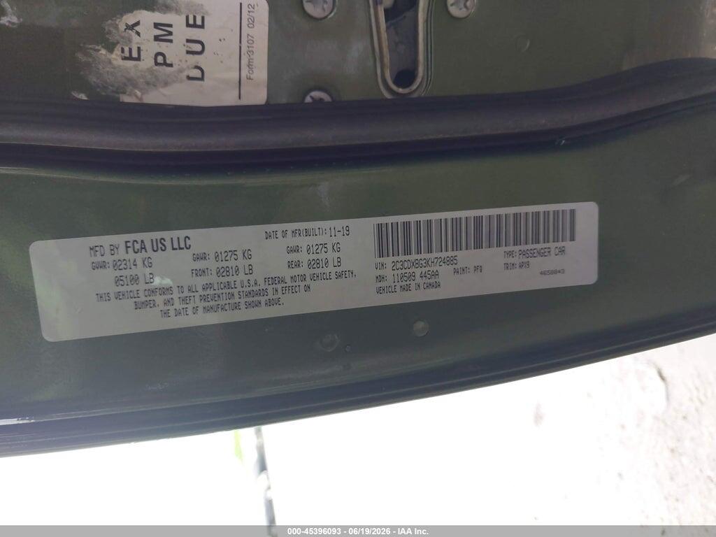 2C3CDXBG3KH724885 2019 DODGE CHARGER photo no. 9