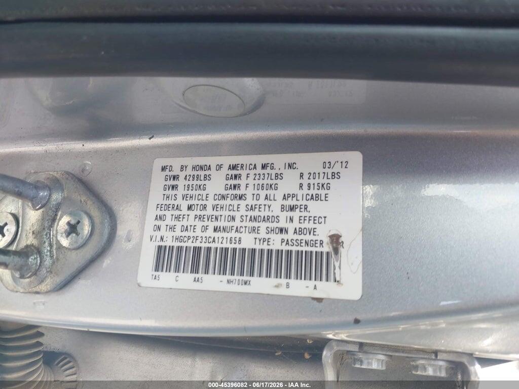 1HGCP2F33CA121658 2012 HONDA ACCORD photo no. 8