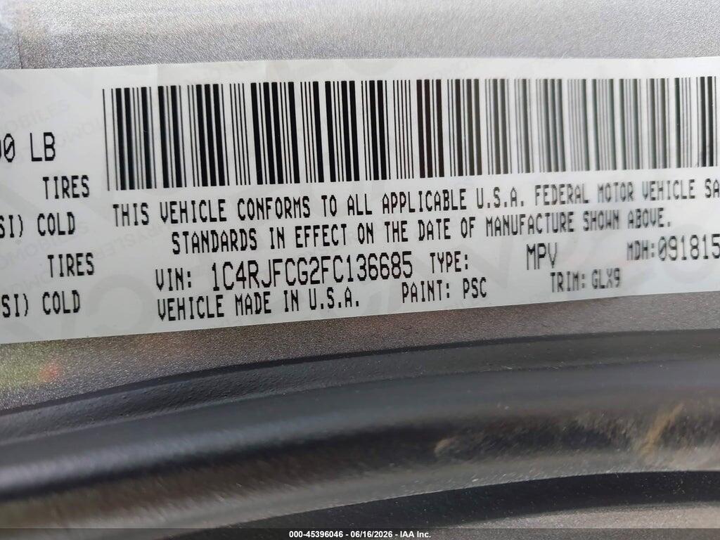1C4RJFCG2FC136685 2015 JEEP GRAND CHEROKEE photo no. 9
