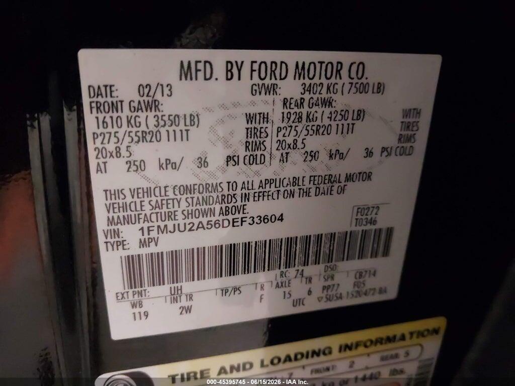 1FMJU2A56DEF33604 2013 FORD EXPEDITION photo no. 9