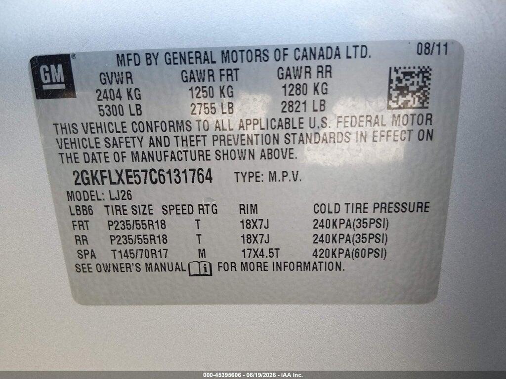 2GKFLXE57C6131764 2012 GMC TERRAIN photo no. 9