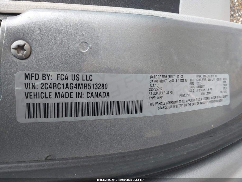 2C4RC1AG4MR513280 2021 CHRYSLER VOYAGER photo no. 9