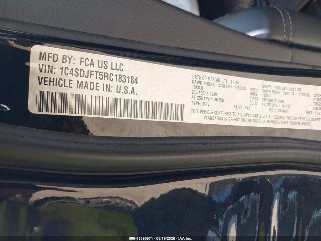 1C4SDJFT5RC183184 2024 DODGE DURANGO photo no. 4