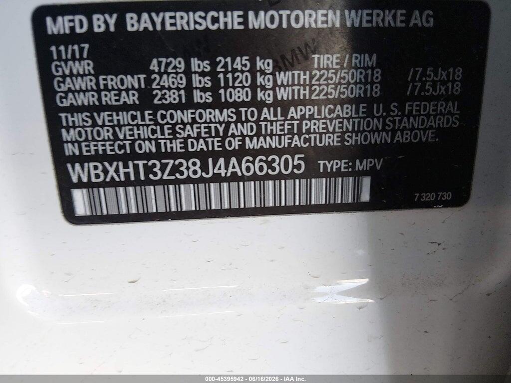 WBXHT3Z38J4A66305 2018 BMW X1 photo no. 9