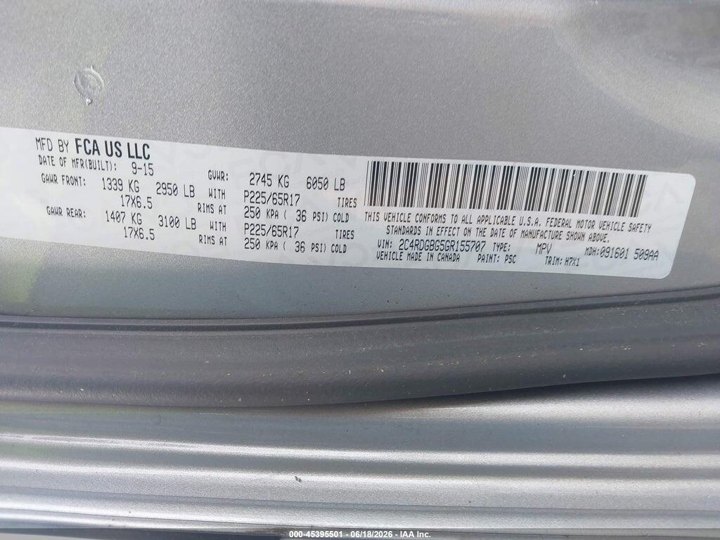 2C4RDGBG5GR155707 2016 DODGE GRAND CARAVAN photo no. 9