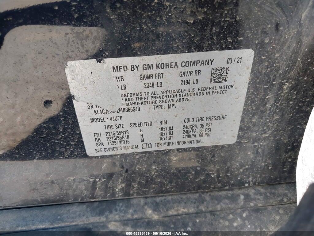 KL4CJESM2MB366540 2021 BUICK ENCORE photo no. 9