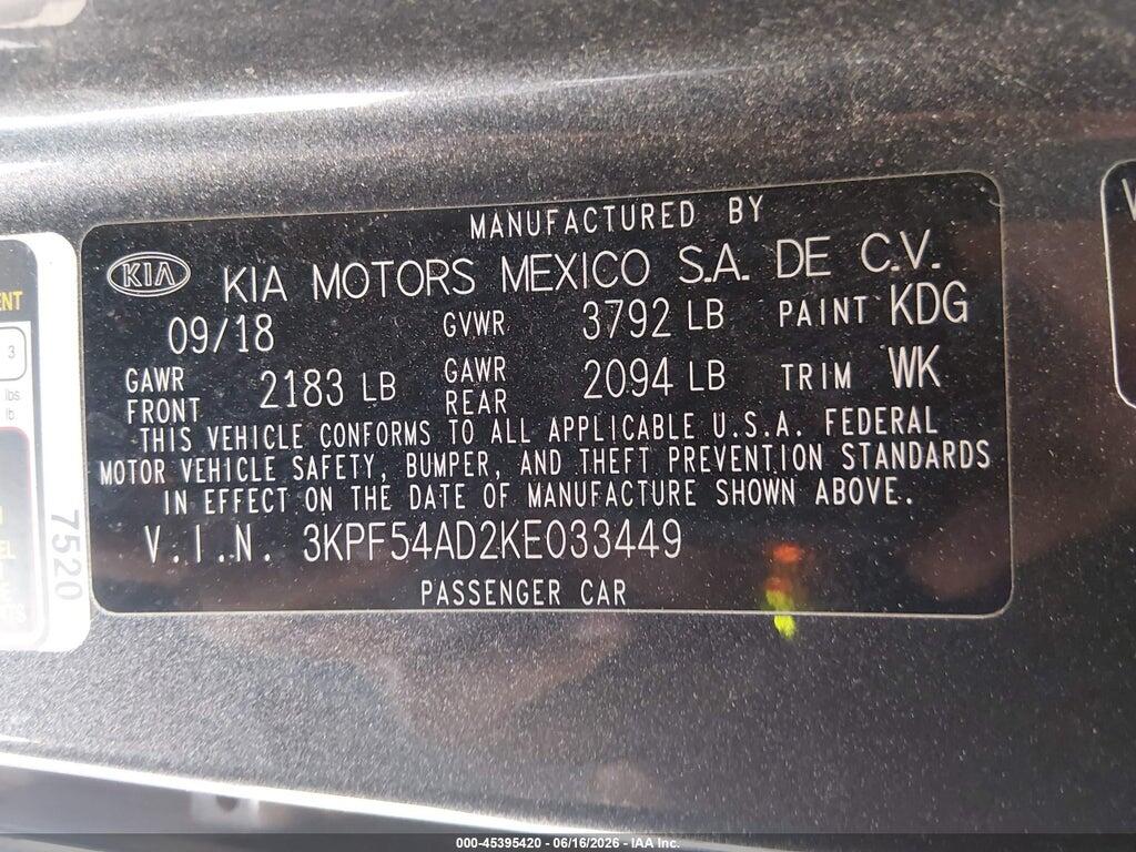 3KPF54AD2KE033449 2019 KIA FORTE photo no. 9