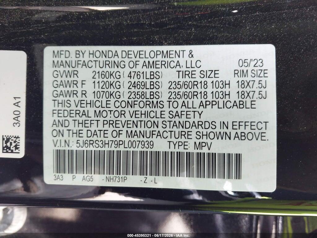 5J6RS3H79PL007939 2023 HONDA CR-V photo no. 9