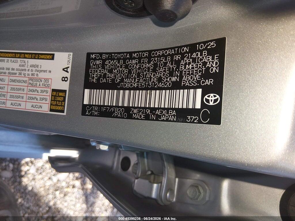 JTDBCMFE5T3124620 2026 TOYOTA COROLLA HYBRID photo no. 9