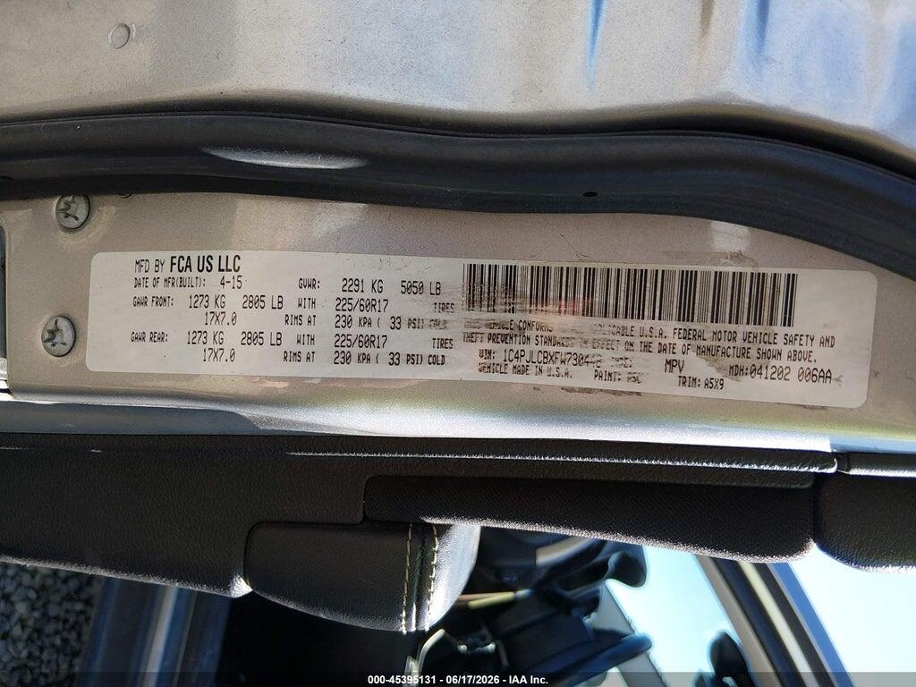 1C4PJLCBXFW730448 2015 JEEP CHEROKEE photo no. 9