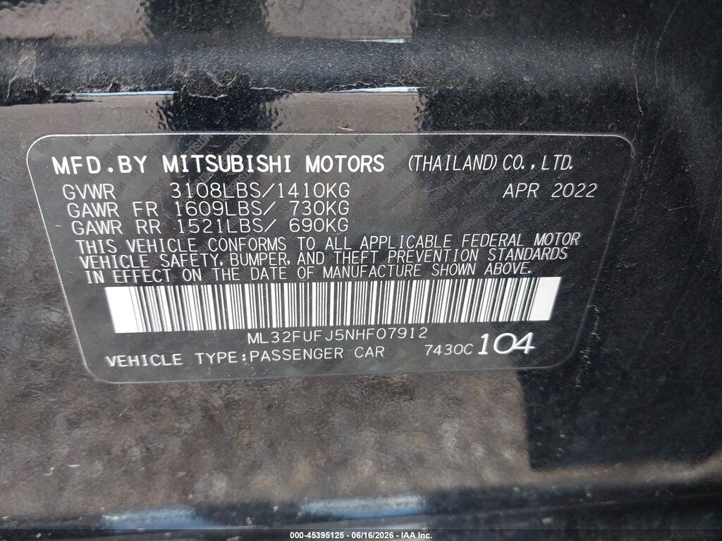 ML32FUFJ5NHF07912 2022 MITSUBISHI MIRAGE G4 photo no. 9